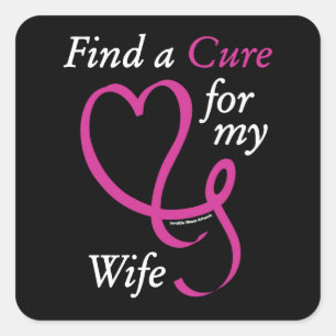 Find a Cure/Heart/Wife...Breast Cancer  Square Sticker