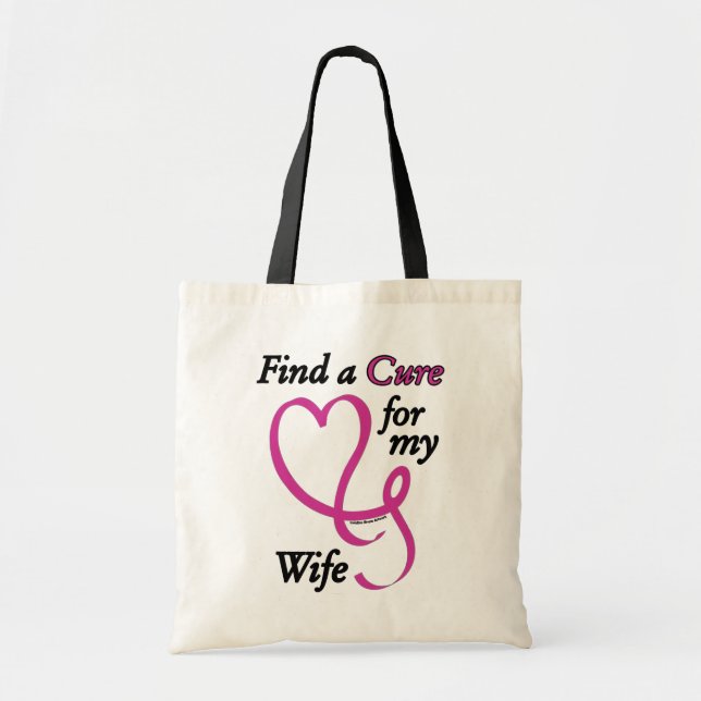 Find a Cure/Heart/Wife...Breast Cancer Tote Bag (Front)