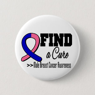 Find a Cure Male Breast Cancer Awareness 2 Inch Round Button