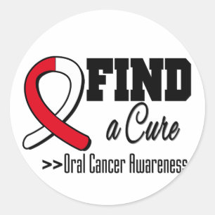 Find a Cure Oral Cancer Awareness Classic Round Sticker