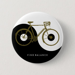 FIND BALANCE / yin yang bicycle 2 Inch Round Button