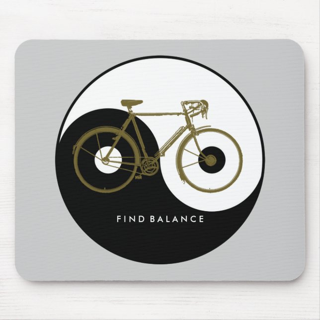 FIND BALANCE / yin yang bicycle Mouse Pad (Front)