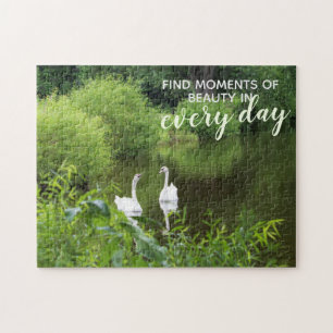 Find Beauty in Every Day Swan Photo Jigsaw Puzzle