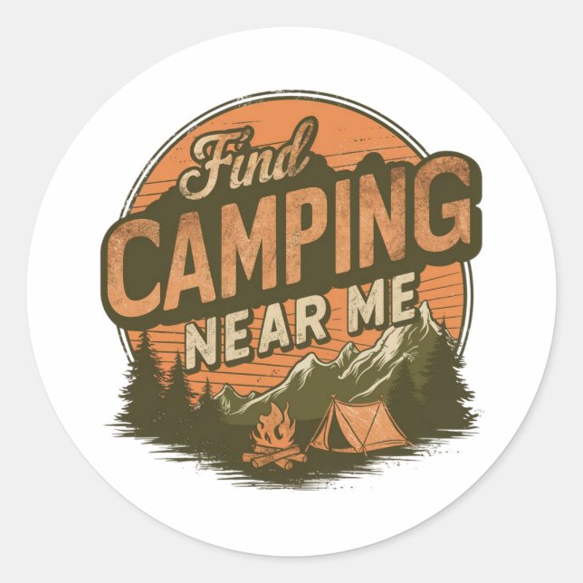  Find Camping Near Me – Outdoor Adventure Stickers (Front)