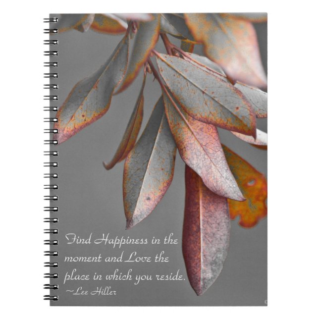 Find Happiness in the moment... Notebook (Front)