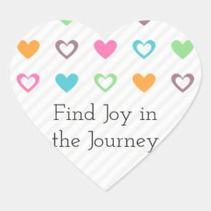Find Joy in the Journey Heart Patterns Sticker