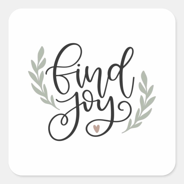 Find joy square sticker (Front)