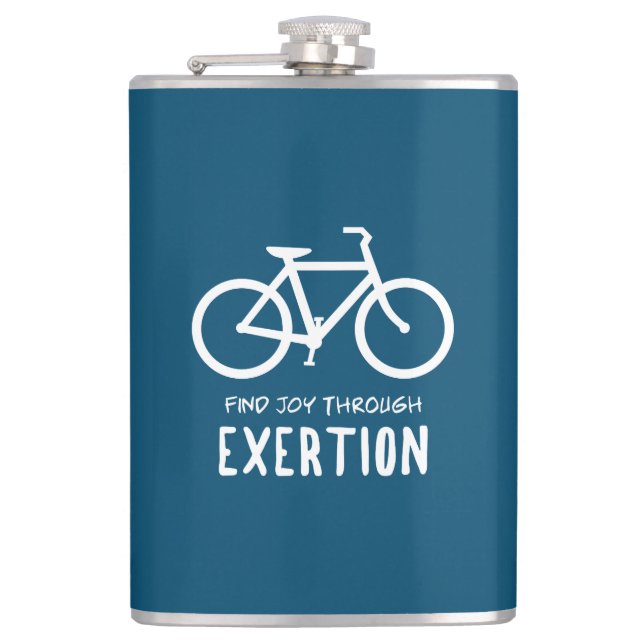 Find Joy Through Exertion Cycling Hip Flask (Front)