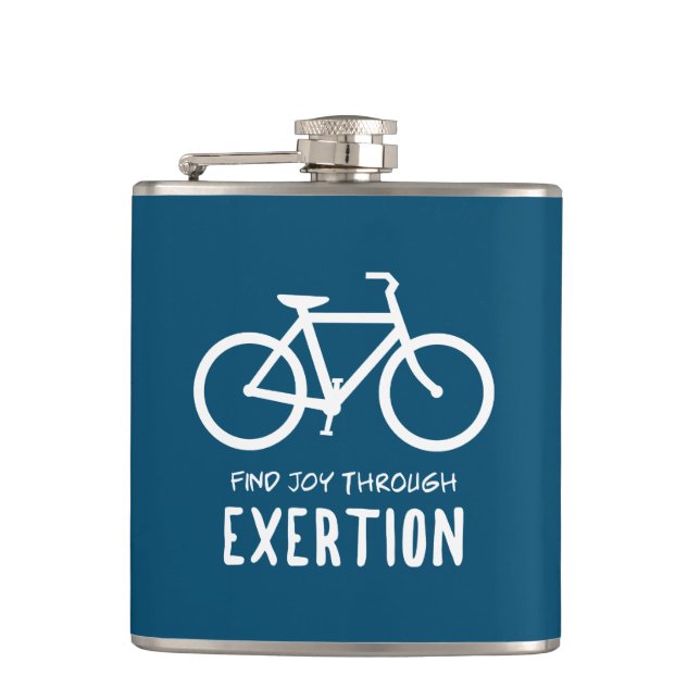Find Joy Through Exertion Cycling Hip Flask (Front)