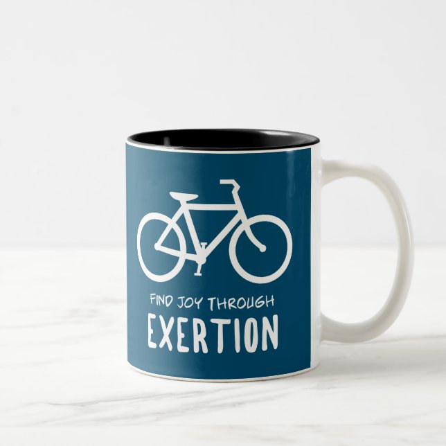 Find Joy Through Exertion Cycling Two-Tone Coffee Mug (Right)