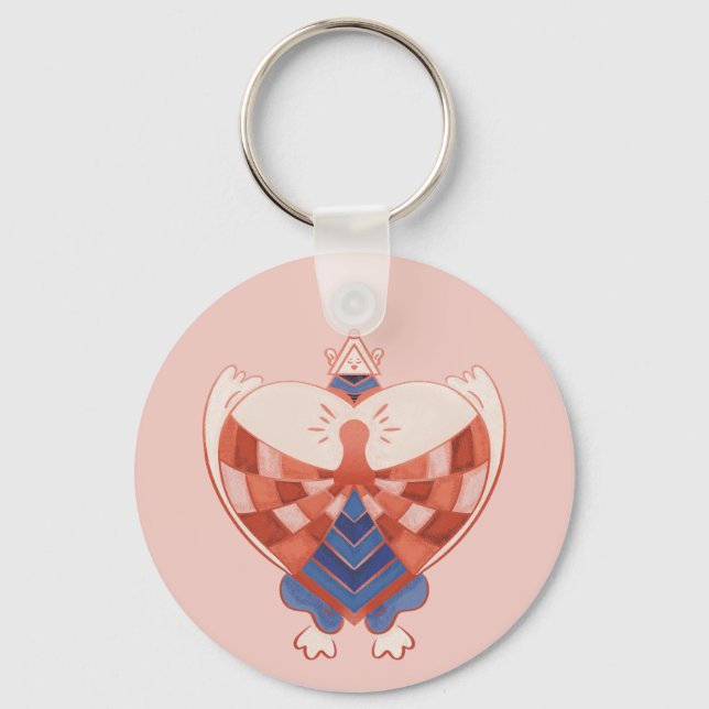 Find My Heart: Heart-shaped Lock Block Keychain (Front)