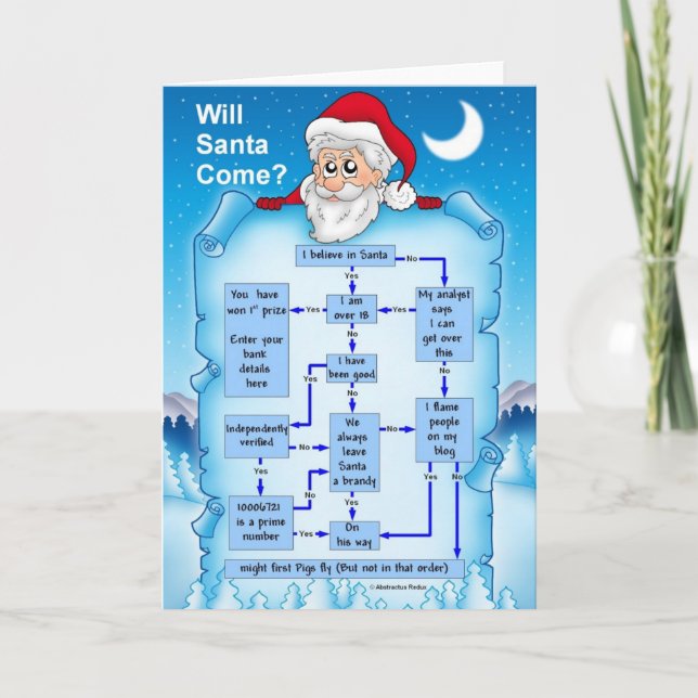 Find Out If Santa Will Be Visiting This Year Holiday Card (Front)