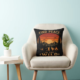 Find Peace in the Wild Throw Pillow