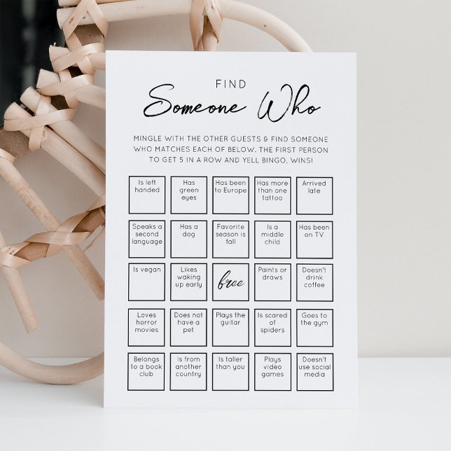 Find Someone Who Guests Bingo game Card (Creator Uploaded)