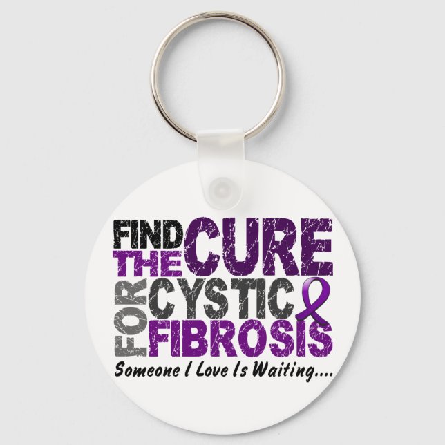 Find The Cure 1 CYSTIC FIBROSIS T-Shirts & Gifts Keychain (Front)