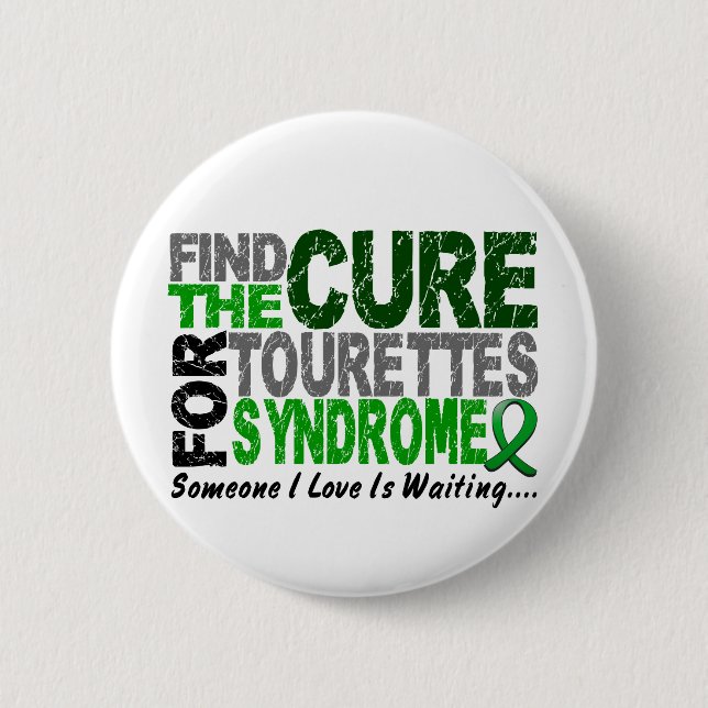 Find The Cure Tourette's Syndrome 2 Inch Round Button (Front)