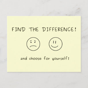 Find the difference and choose for yourself postcard