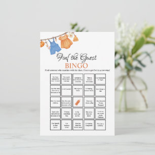 Find the Guest Baby shower bingo Game Card