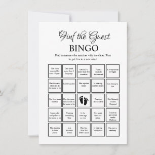  Find the Guest Baby shower bingo  Game Card