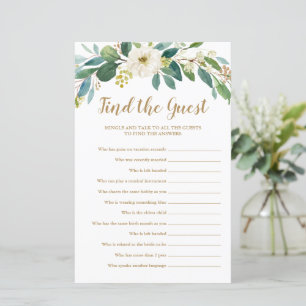 Find the Guest Baby Shower Game Greenery