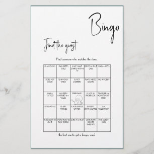 Find the Guest Bingo Bridal Shower Game Flyer
