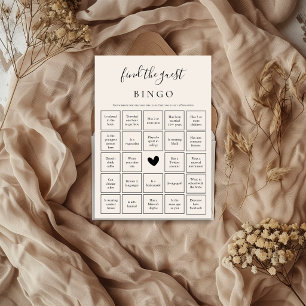 Find the Guest Bingo Game  Bridal Shower Card