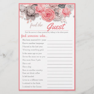Find the Guest Bridal Game Card