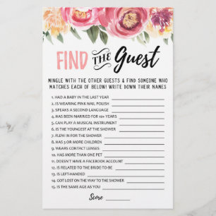 Find the guest Bridal Shower or Hen Party game