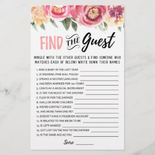Find the guest Bridal Shower or Hen Party game