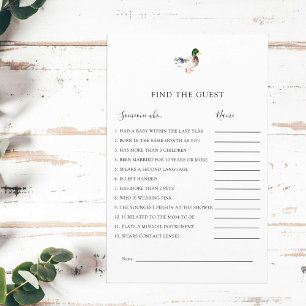 Find the Guest Duck Baby Shower Game Simple