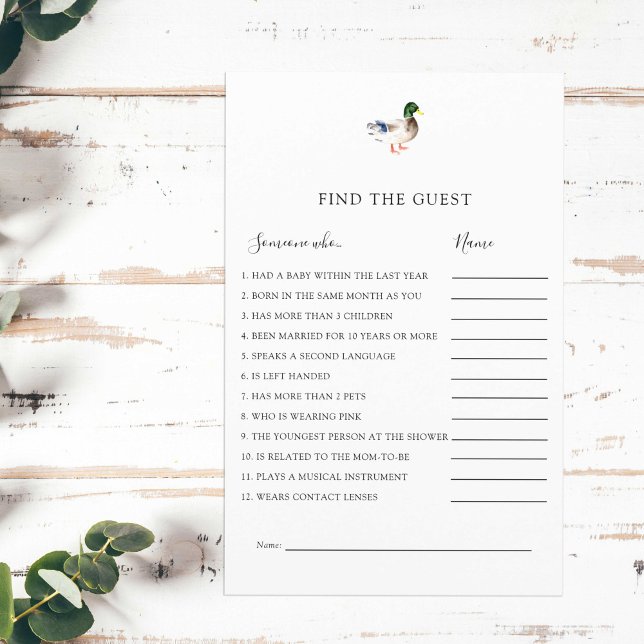 Find the Guest Duck Baby Shower Game Simple (Creator Uploaded)