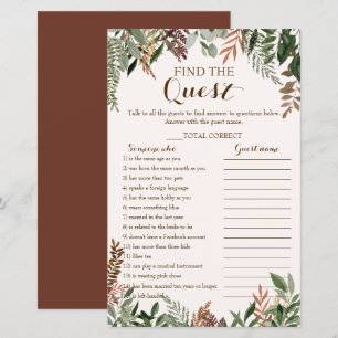 Find The Guest Game Аutumn Leaves Bridal Shower 