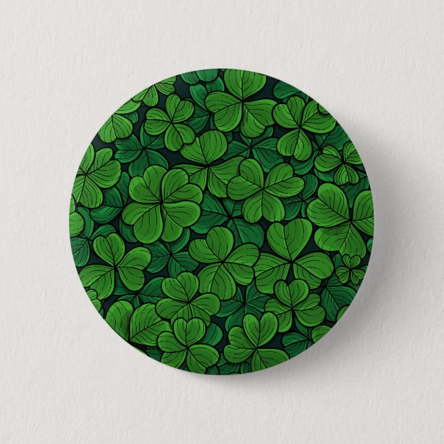 Find the lucky clover 2 2 inch round button (Front)