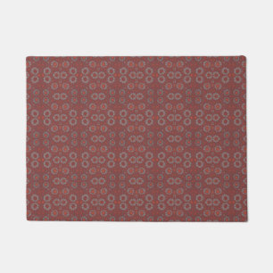 Find the Rabbit, rustic pattern, grey & terracotta Doormat