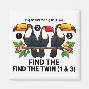 Find The Twin: Toucan Colombia Educational Matchin Magnet