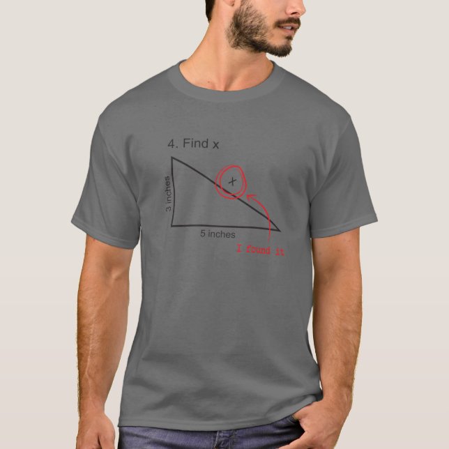 Find X Funny Math Mathematician Variable Geometry  T-Shirt (Front)