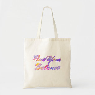 Find Your Balance Pink Mauve Aqua Blue Yellow      Tote Bag