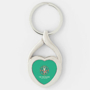Find Your Balance Yoga & Wellness Tree Pose Mandal Keychain