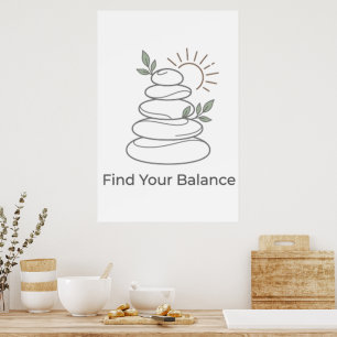 Find Your Balance Zen Aesthetic Poster