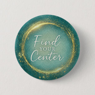 Find Your Centre Mandala Watercolor Spiritual 2 Inch Round Button