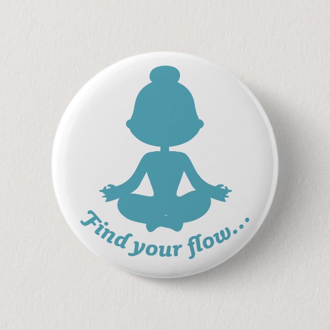 Find Your Flow Button (Cyan) (Front)