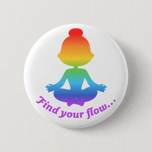 Find Your Flow Button (Rainbow)