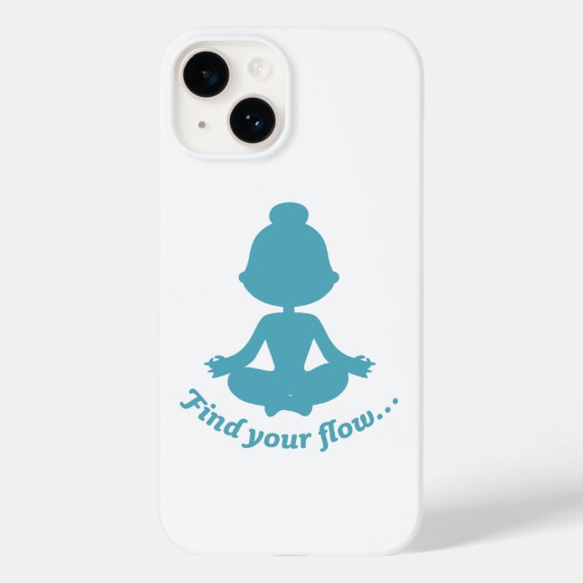 Find Your Flow Phone Case (Cyan) (Back)