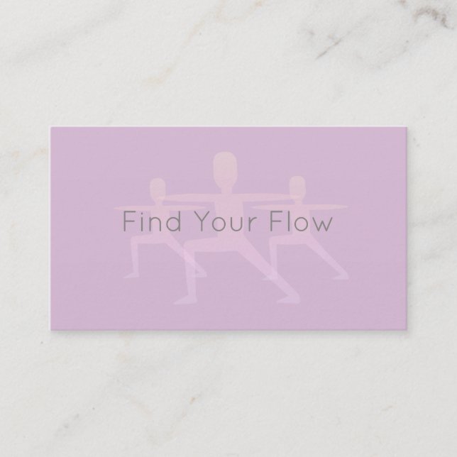 Find Your Flow Warrior Pose Yoga Business Card (Front)