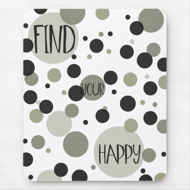 Find Your Happy Gold Black Confetti Mouse Pad (Front)
