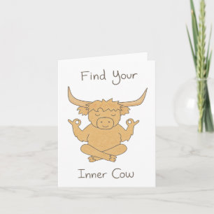 Find Your Inner Cow - Highland Cow Yoga Card