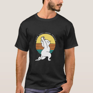 Find Your Inner Feline Retro Yoga Cat Present T-Shirt