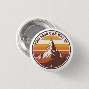 Find Your Own Way UP– Inspirational Penguin Design 1 Inch Round Button