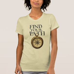 "Find Your Path Compass & Map T-Shirt" T-Shirt