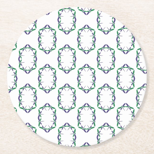 Find your peace dragonfly Honeycomb Round Paper Coaster (Front)